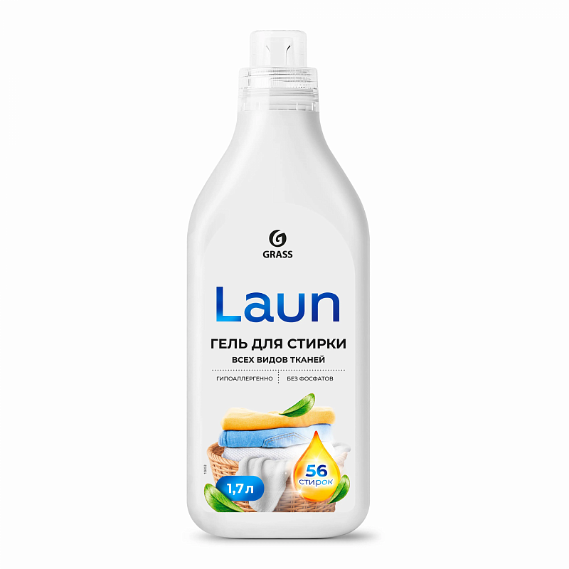 картинка гель для стирки всех видов тканей laun (флакон 1,7 л) гель для стирки всех видов тканей laun (флакон 1,7 л)