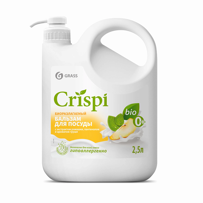 бальзам для мытья посуды crispi груша и базилик (флакон 2,5 л) 