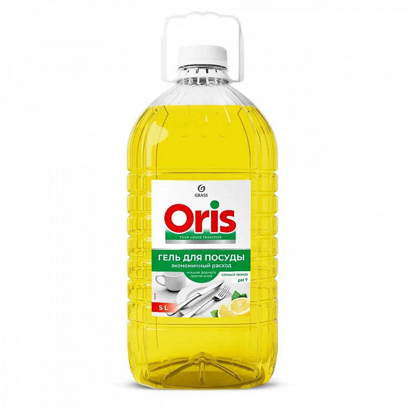 средство для мытья посуды oris сочный лимон (пэт 5л) 